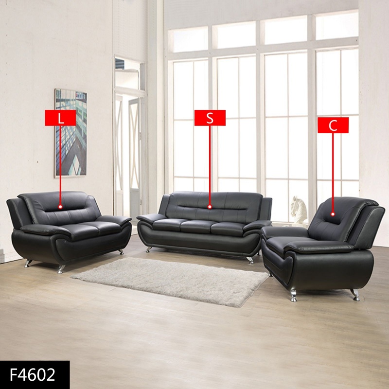 Pickup Only--Blue Flannel 8-Piece Living Room Sofa Set