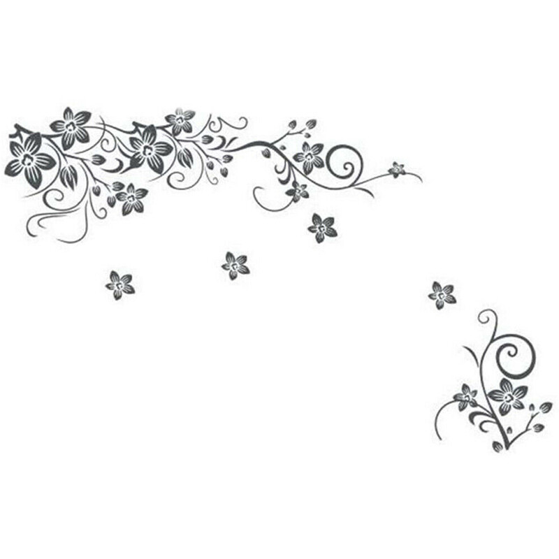Vine Flowers Sticker And Butterflies Wall Art Vinyl Sticker-Home DIY Decal — image 7
