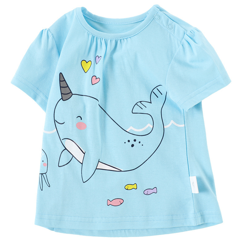 Title 5, Baby-T-Shirt mit Cartoon-Muster und Naht, kurzä...