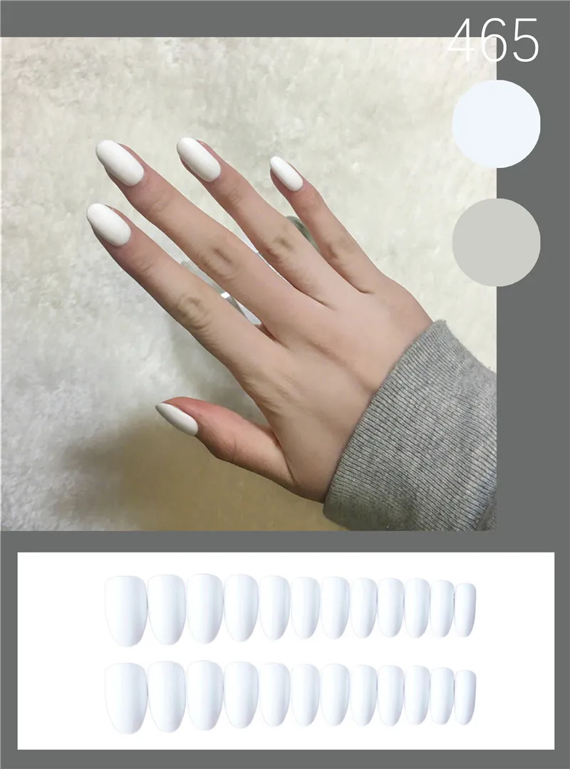 Of Finished Nail Pieces And Nail Tools - Round White Matte
