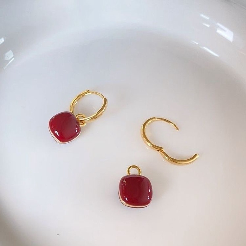 Title 2, Trendy Red Square Fortune Earrings Graceful And...