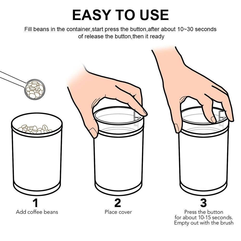 Electric Coffee Grinder, Matte Blade Mill For Coffee Bean Nut Spice Grinding