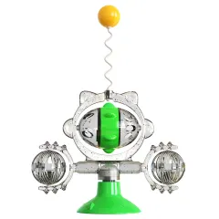 Pet Supplies Cat Pinwheel Toy Sucker Leaky Ball - Green - View 1