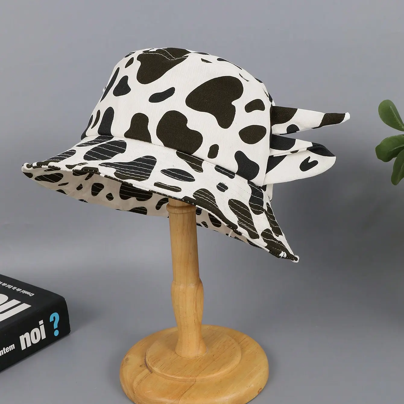 Fashion Fun Horned-eared Cow-pattern Fisherman Hat