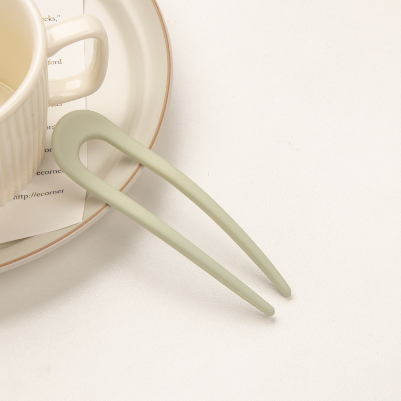 Girly Candy Color U shaped Hairpin Bean Green - Shop at LoveMi
