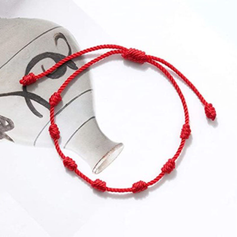Adjustable Drawable Braided Red And Black Hand Rope