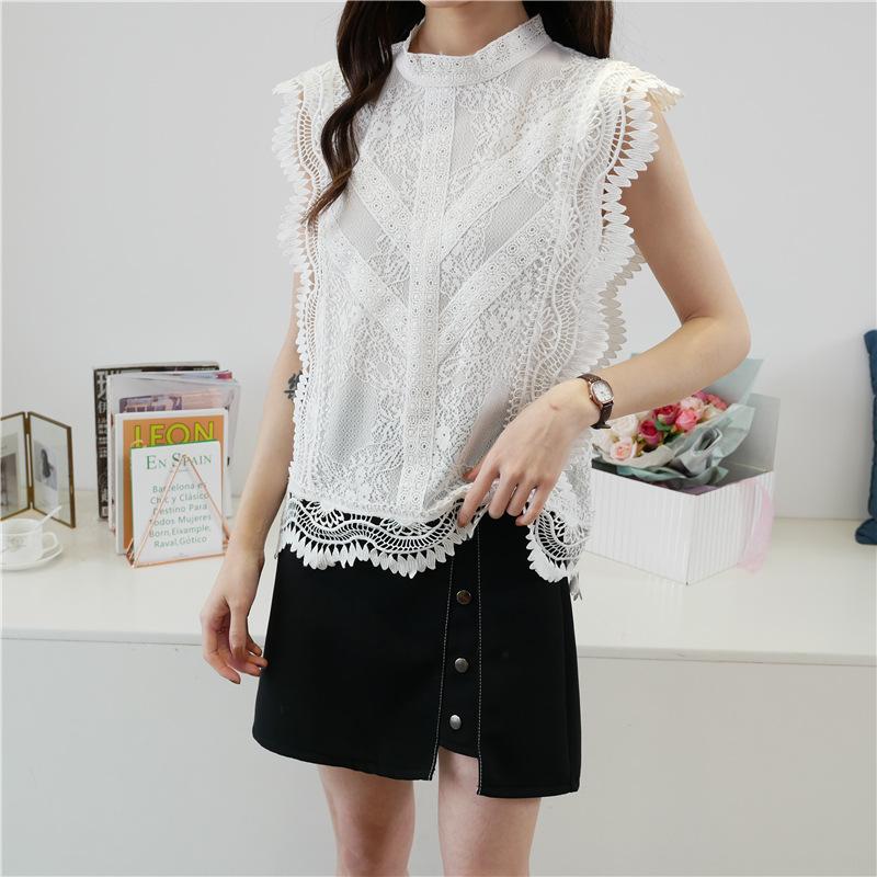 Title 3, Chain Link Cutout Sleeveless Lace Top Western S...