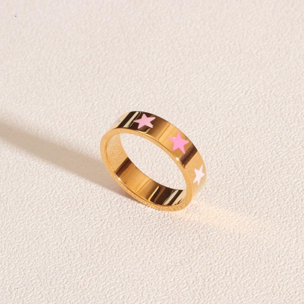 Flowers Love Heart Enamel Ring