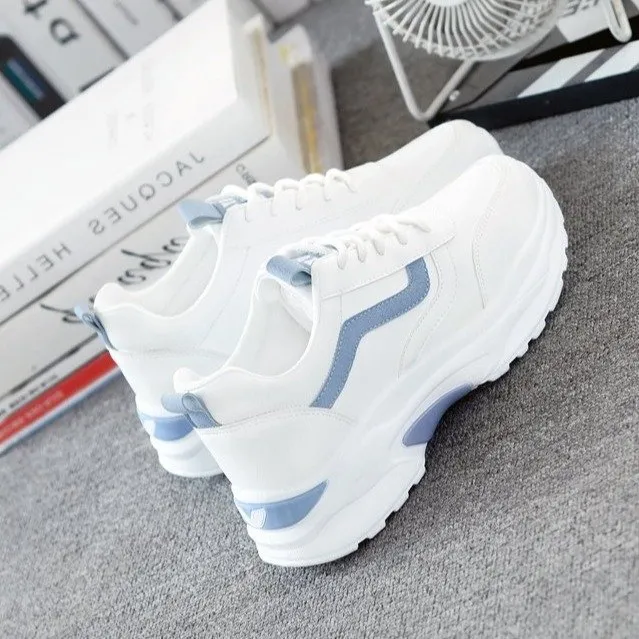 Mesh Breathable Thick Sole Korean Version Thick Sole Sneakers Blue - Shop at LoveMi
