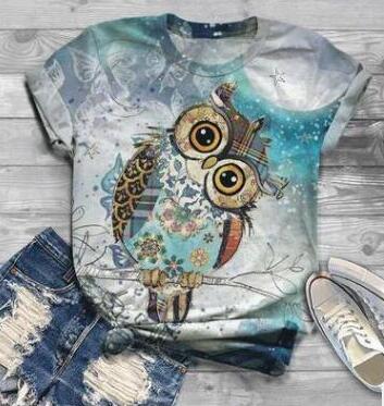 Trendy Printed Ladies T-shirts Cute People Bright And Fun Cat Lovers