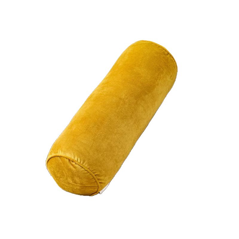 Pernă cilindrică din catifea solidă, pernă lombară rotundă în formă de tub, pernă decorativă cilindrică pentru canapea extensibilă și decorul casei