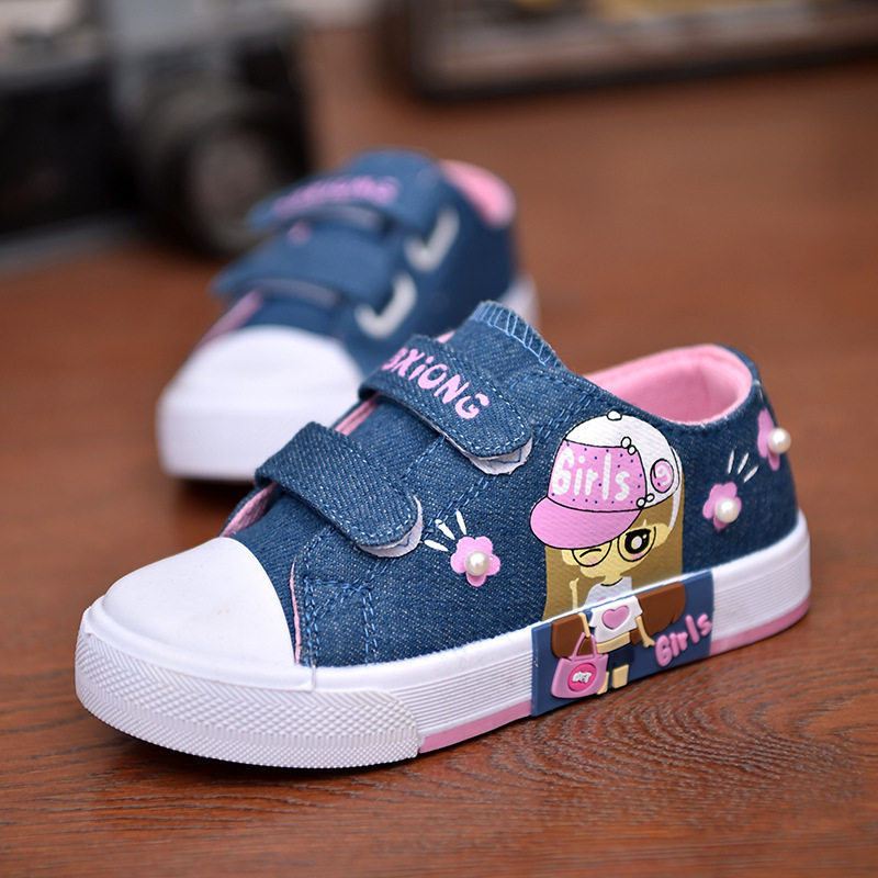 Children's Shoes Girls' Canvas Shoes Baby Sneakers Cowboy Breathable — foto 5