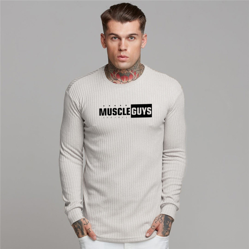 Men's Thin Slim Knit T-shirt Crew Neck