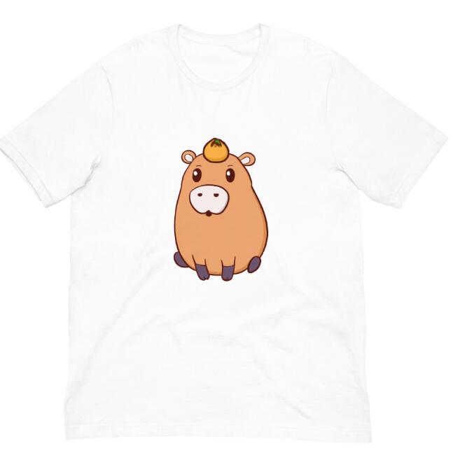 Title 2, Orangefarbenes süßes T-Shirt auf Capybara-Kopf,...