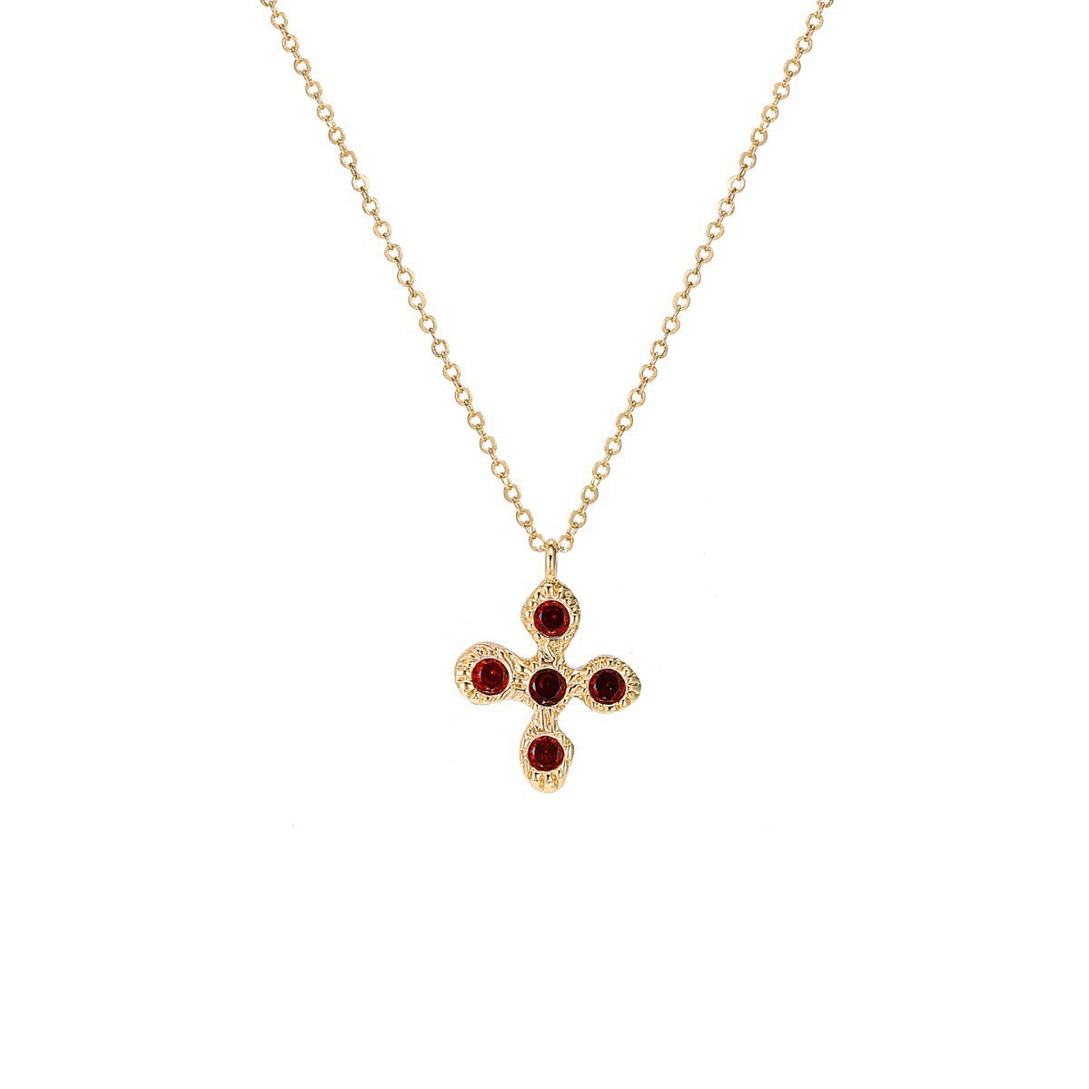 Light Luxury Floral Cross Pendant Delicate Zircon Necklace