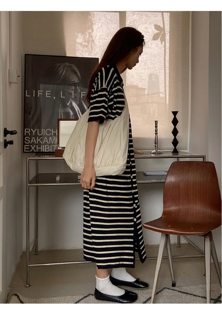 Women's Casual Loose Double Pocket Lapel Knitted Sweater