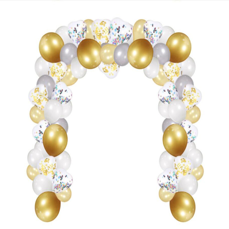 Title 2, Golden heart-shaped confetti sequin balloon set