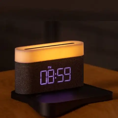 Table Lamp Bedroom Desktop Bedside Clock Four-in-one Wireless Phone