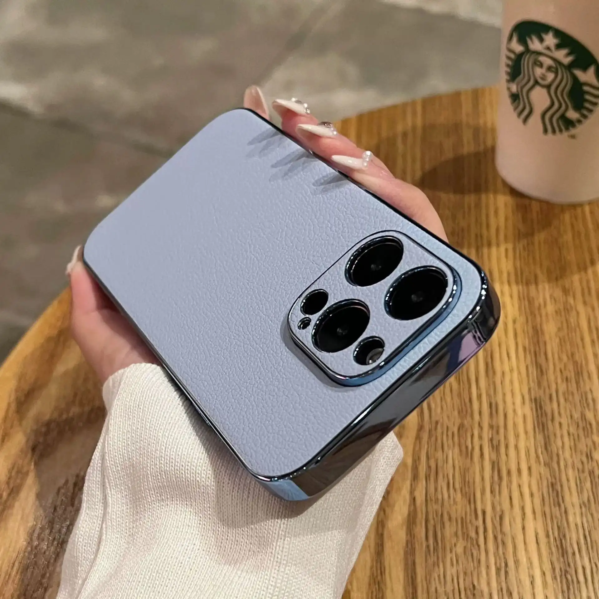 Electroplated Litchi Pattern Full Package Phone Case