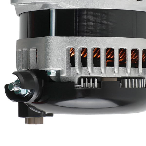 Replacement alternator for 2011-2014 Ford F-150 302cid V8 showing connector plug