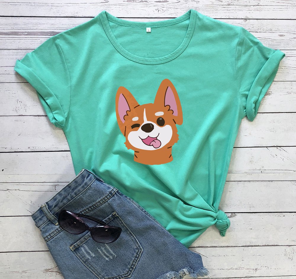 Title 16, Animal Dog Print Short-sleeved T-shirt