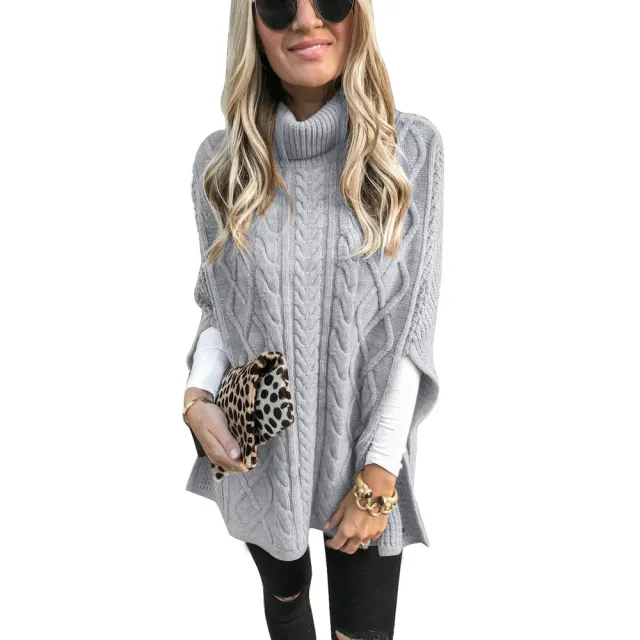 Loose fashion mid length three quarter sleeve sweater Light Grey - Shop at LoveMi