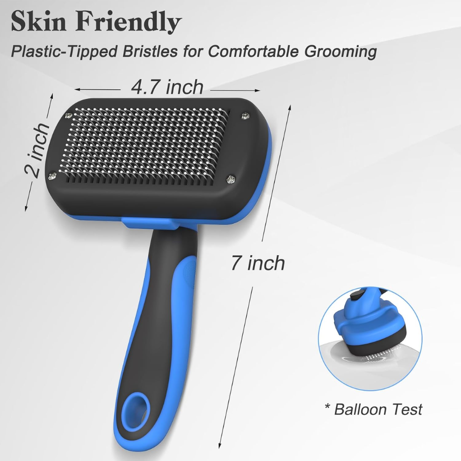 Swihauk Self Cleaning Slicker Brush  Skin Friendly Deshedding Grooming Tool For Dogs Cats  Suitable For Shedding  Haired Pets With Pet Supplies Accessories  Blue thumbnail 2