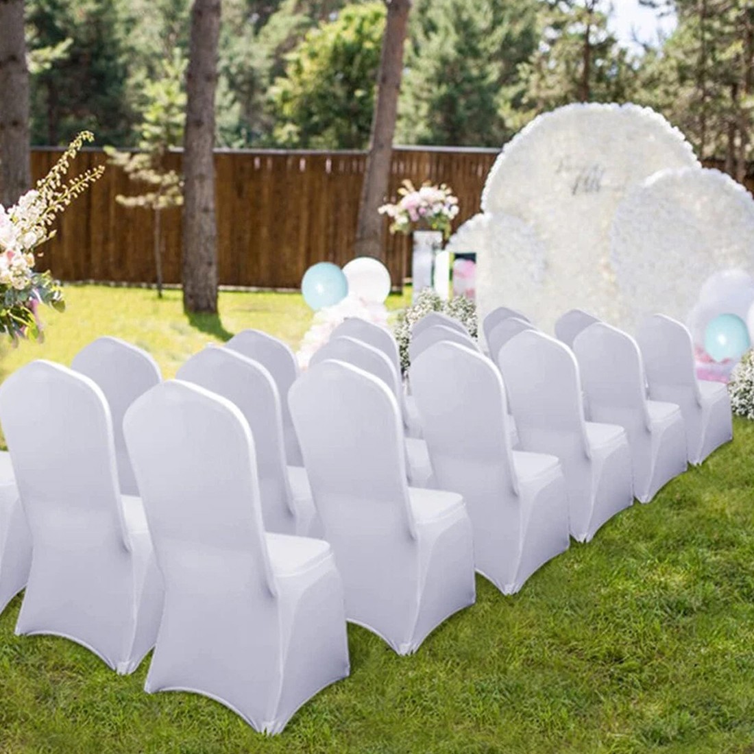 50PCS Stretch Spandex White Folding Chair Covers Gorgeous Formal Chairs — image 5