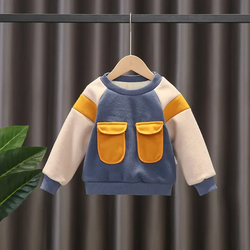Winter Plus Velvet New Children's Long-sleeved Sweater For Boys