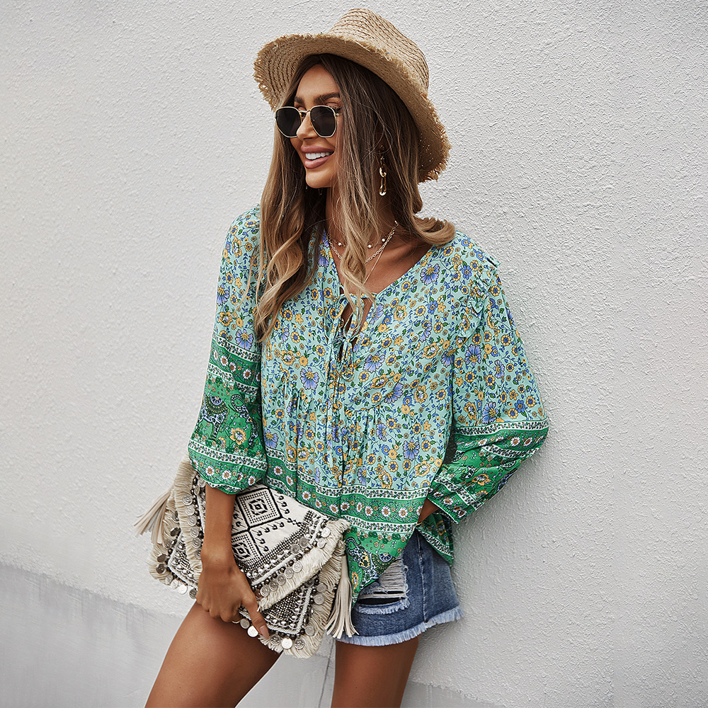 Women's Bohemian Style Top Printed Shirt