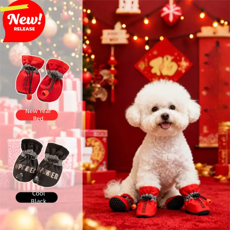 Fleece Dog Shoes, Warm Soft-soled Shoes