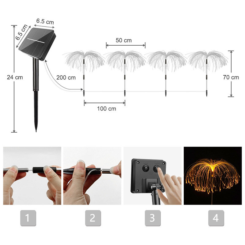 Solar Fiber LED Jellyfish Ground Light — foto 4