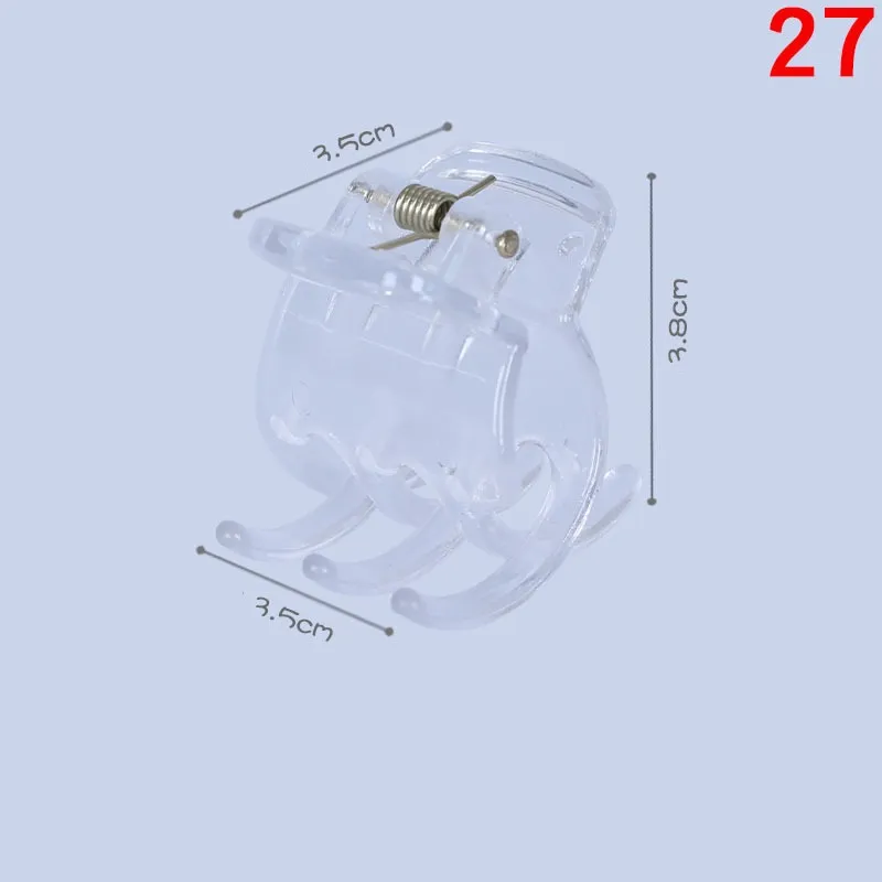 High Ponytail 3 Teeth Claw Clip Fixed Gadget Small Headdress - Clear