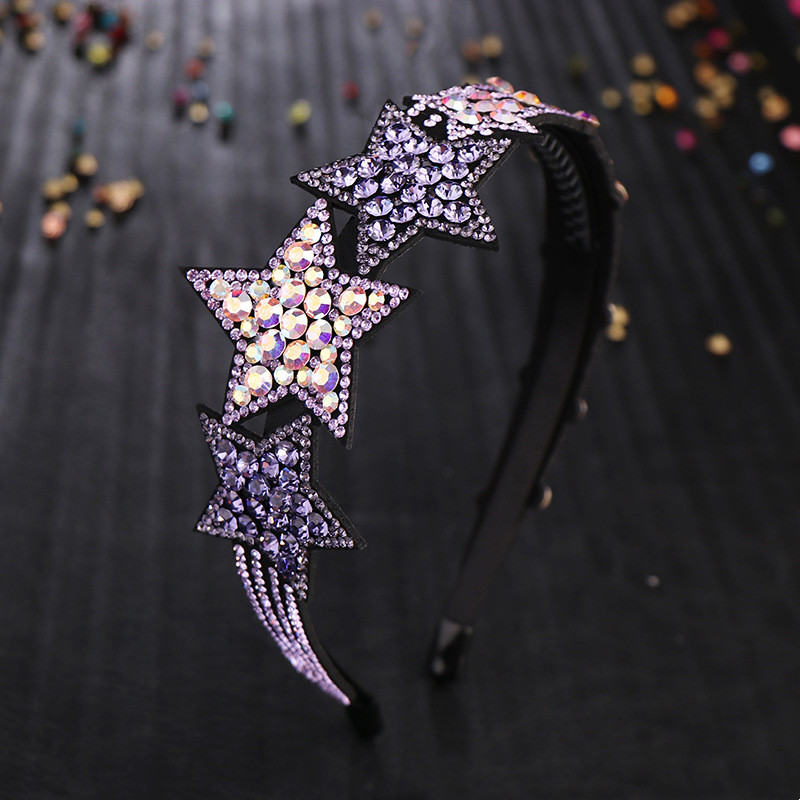 Korean Style Five-pointed Star Headband Czech Drill Headdress — foto 3