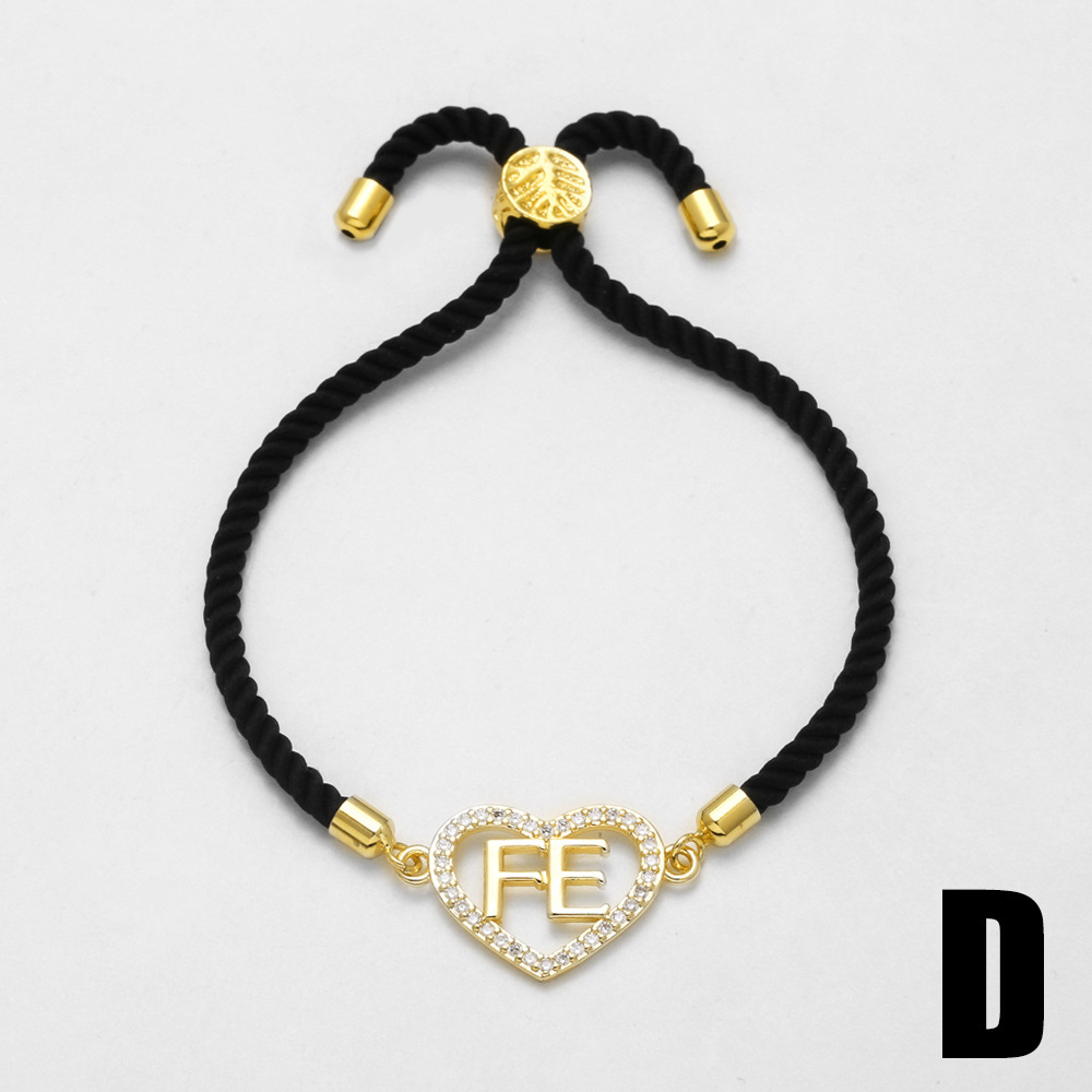 Simple Zircon Inlaid Heart-shaped Peach Heart Bracelet