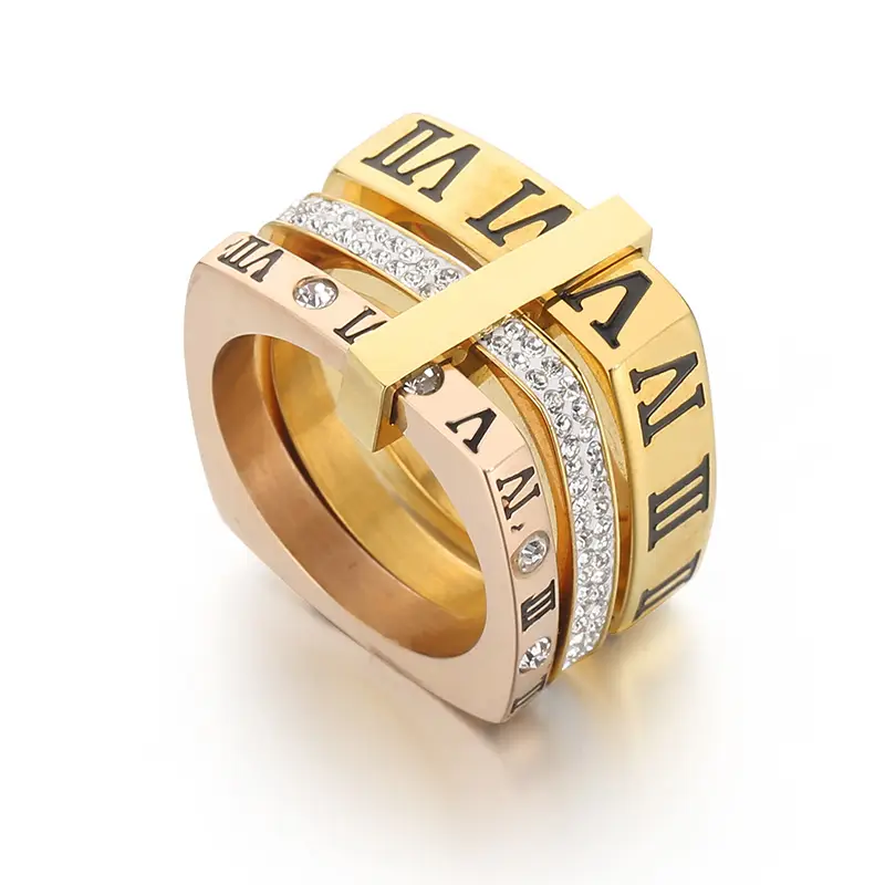 Fashion Roman Numeral Stainless Steel Ring