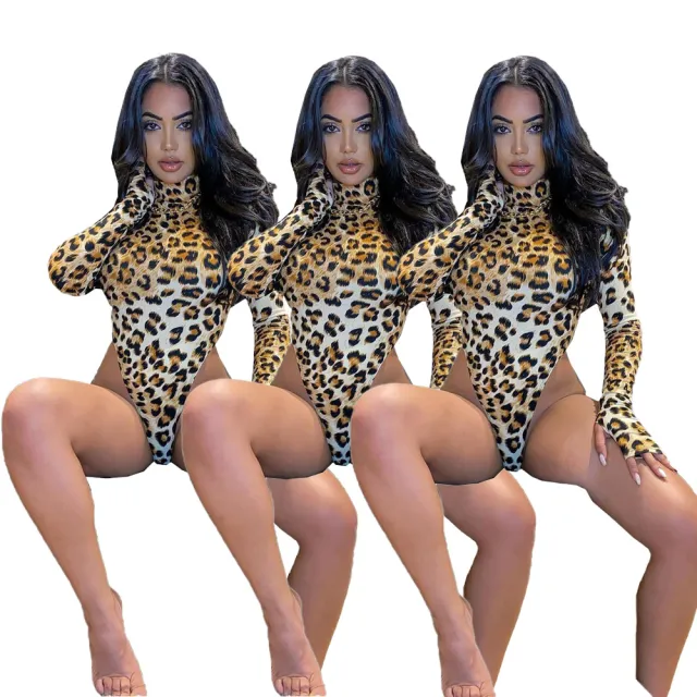 Round Neck Leopard Print One piece Women's One piece One piece Leopard - Shop at LoveMi