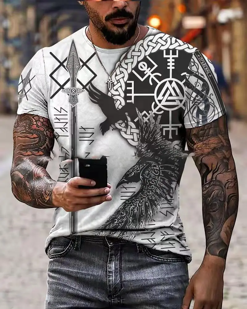 Men's Summer New Short-sleeved Printed T-shirt