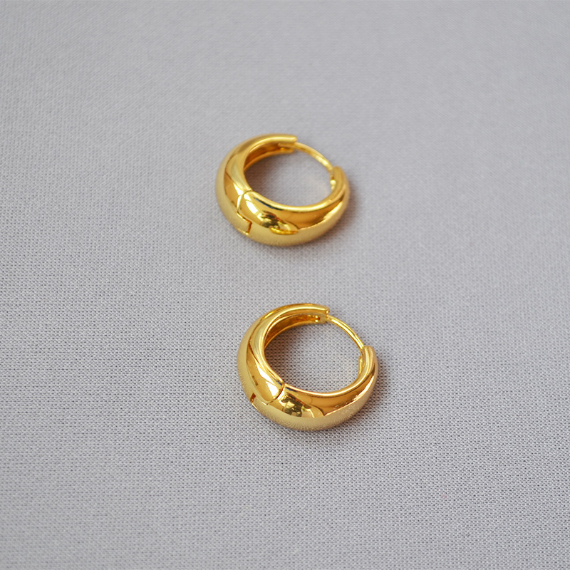 Title 6, Curved Smooth Brass Plating 18K Real Gold Buckl...