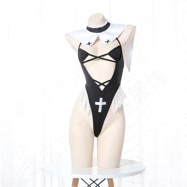 New Underwear Lace Backless Perspective One piece Temptation Suit Black - Shop at LoveMi