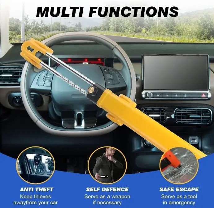 Car Steering Wheel Lock HEAVY DUTY High Security Anti Theft Hook Van Hook Crook