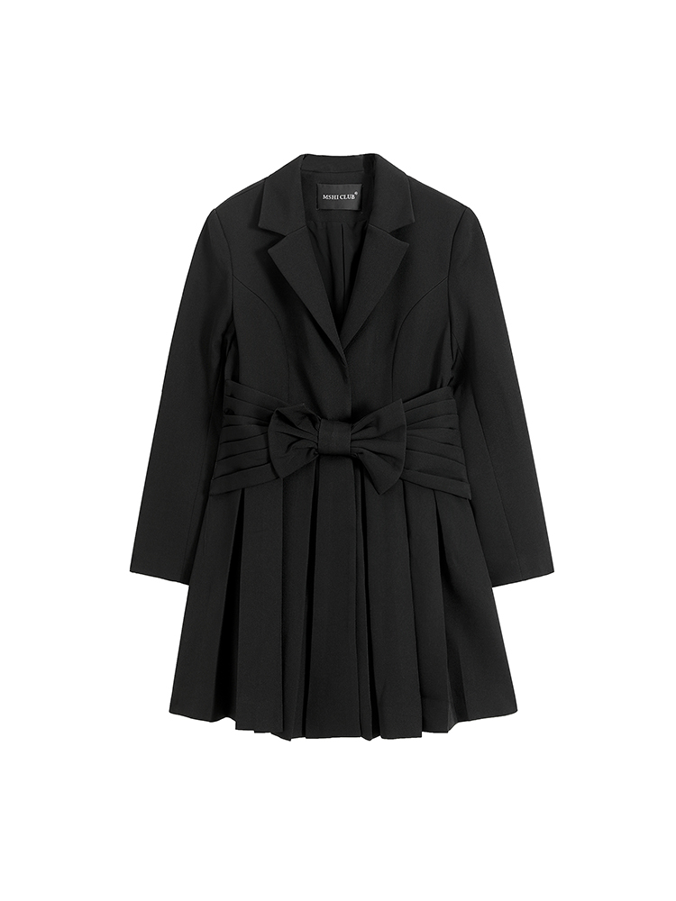 French Little Fragrant Black Dress New Bowknot Style Suit Girl Black - Shop at LoveMi