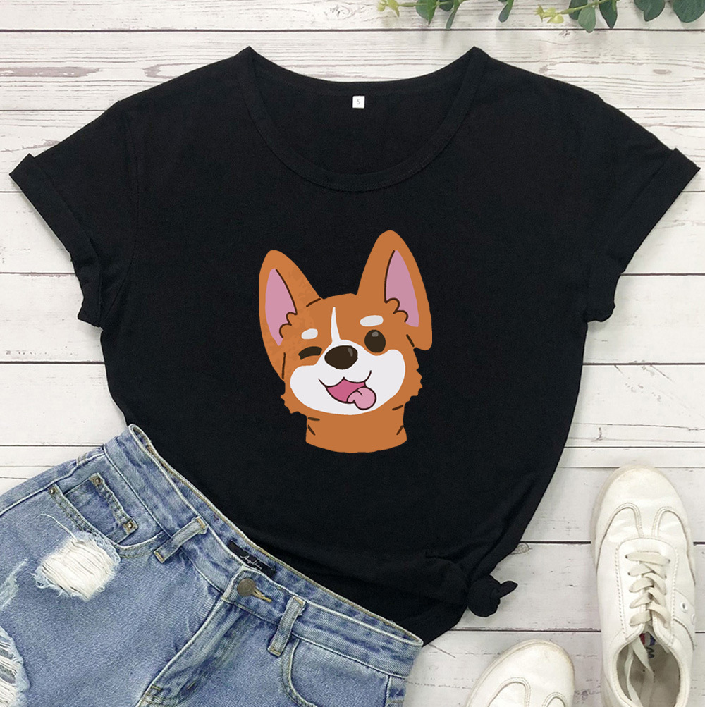 Title 8, Animal Dog Print Short-sleeved T-shirt