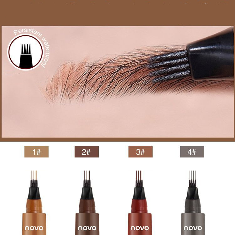 Four forked Liquid Eyebrow Pencil Three dimensional Long lasting 4Grey - Shop at LoveMi