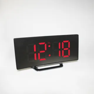 Creative Curved Electronic Clock, Large Screen LED Clock, Mirror Clock, Silent Alarm Clock, Factory 6507