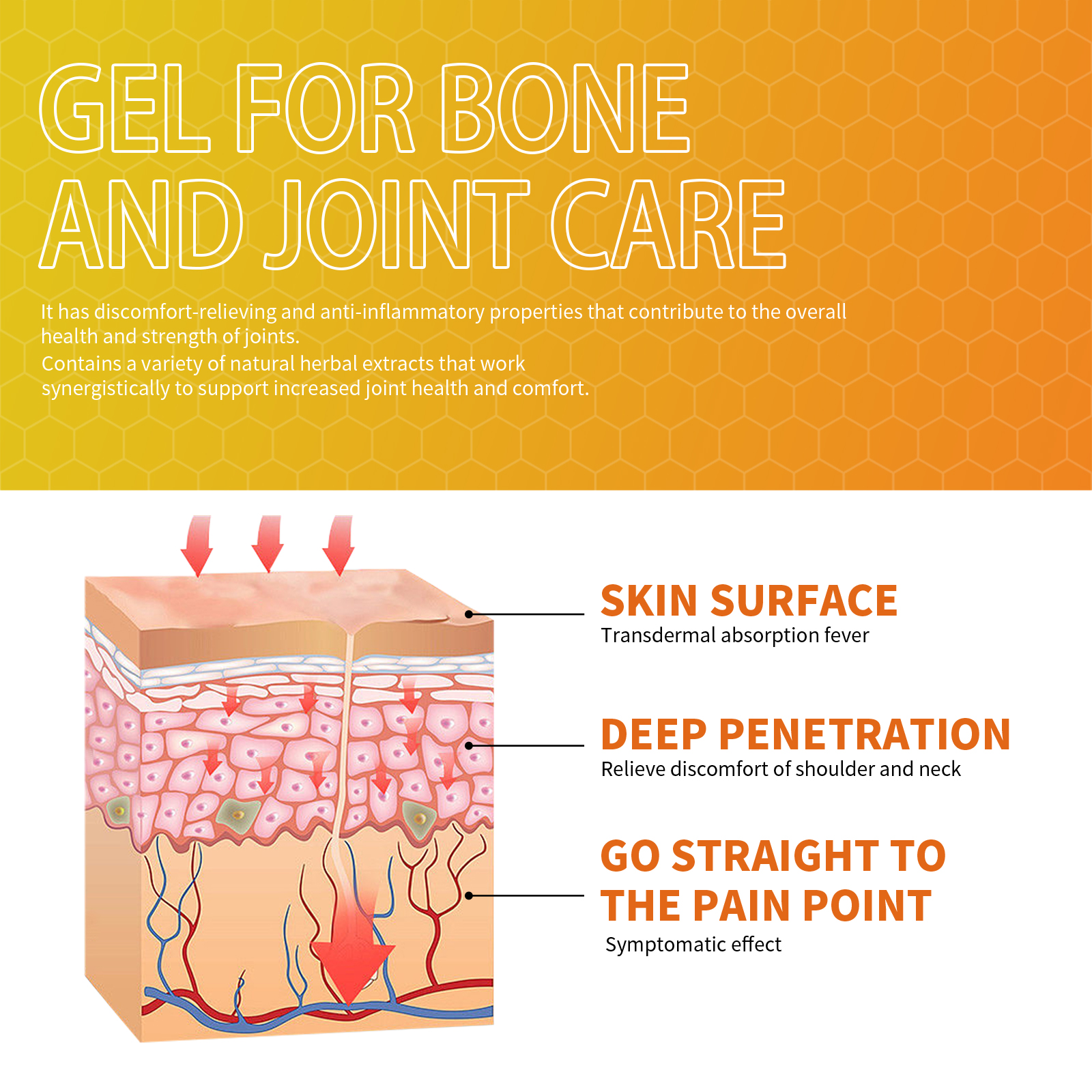 South Moon Gel For Bon And Joint Care, Relieve Knee, Lumbar, Shoulder, Neck And Muscle Pain Body Massage Cream