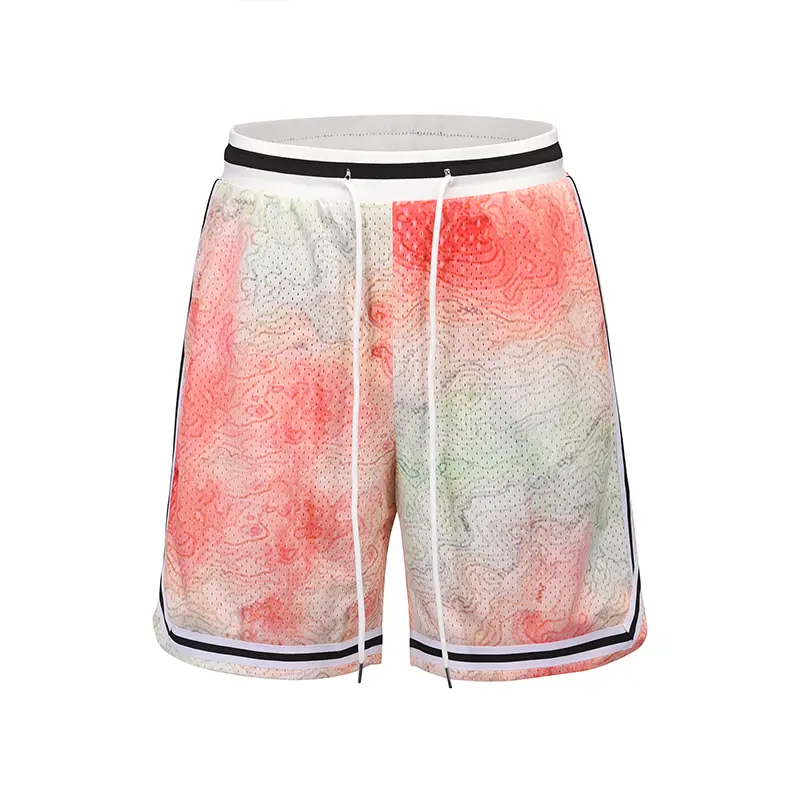 Men's High Street Gradient Smudge Summer Hip Hop Loose Shorts