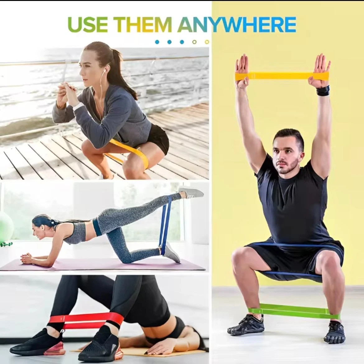 5-Pack Resistance Bands - Fitness, CrossFit & Yoga Loops For Full-Body Workouts — image 6