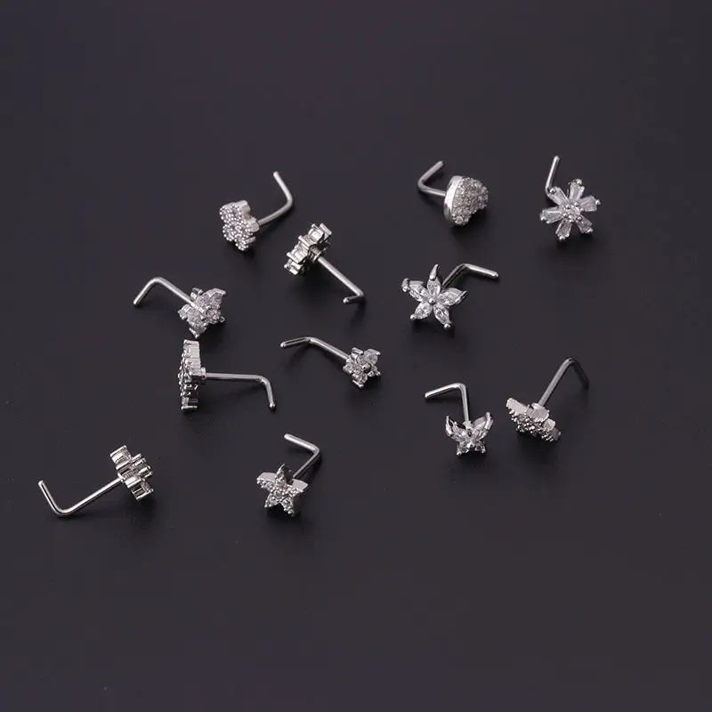 20G Stainless Steel Micro Set Zircon Nose Stud