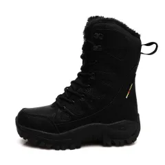 High-top Cotton Shoes For Lovers To Keep Warm In Winter And Thicken With Velvet - Black - View 1